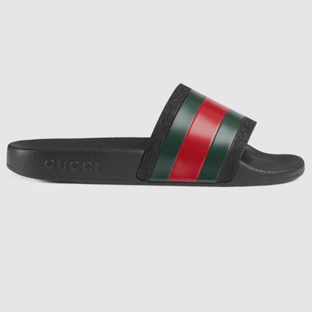 Black men's size 10 Black Gucci Slides